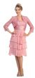Tiered Skirt Short Formal Party Dress with Lace Jacket in Dusty Rose with Jacket